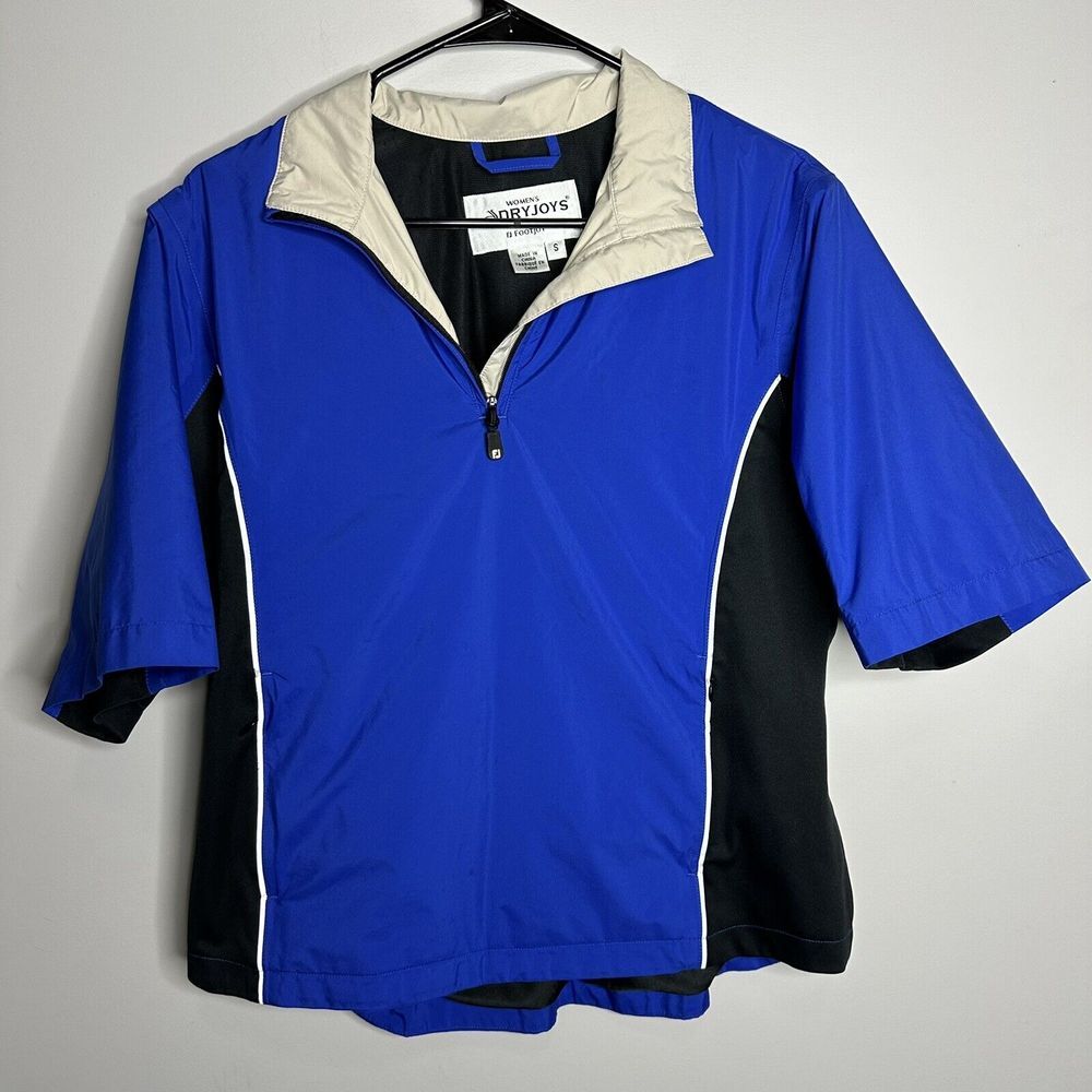 Women's Dryjoys FJ Footjoy Size Small Short Sleeve 1/4 Zip‎ Windbreaker Pullover